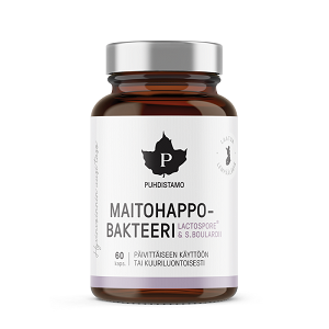 Puhdistamo Maitohappobakteeri Lactospore & Boulardii, 60 kaps.
