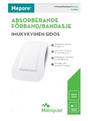Mepore kiinnittyvä sidos 9x20 cm 5 kpl