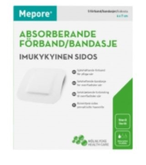 Mepore kiinnittyvä sidos 9x10 cm 5 kpl