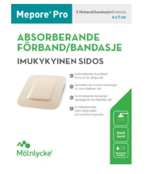 Mepore Pro 6x7cm haavasidos suihkunkestävä 5kpl