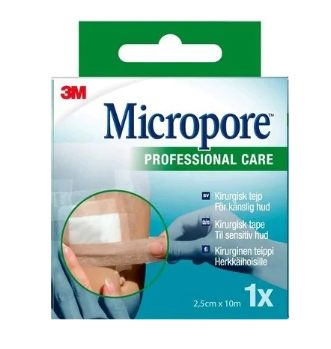 Micropore kuitukangashaavateippi ruskea 2,5cm x 10m