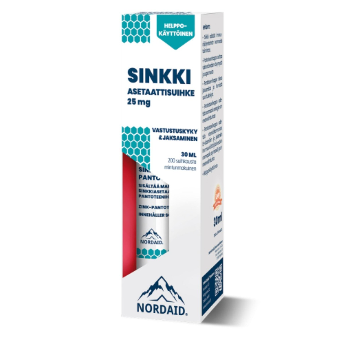 Nordaid Sinkkiasetaatti-pantoteenihapposuihke 30 ml