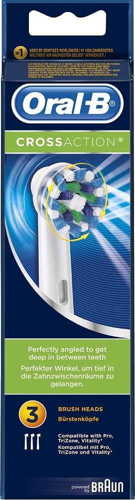 Oral-B CrossAction harjapää, 3 kpl