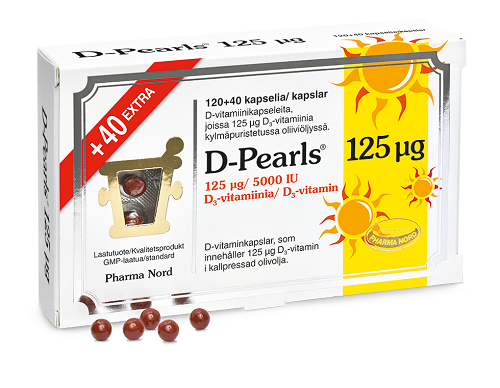 Pharma Nord D-Pearls 125 µg Extra, 120+40 kaps.