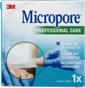 MICROPORE kuitukangashaavateippi valkoinen 5cm x 10m