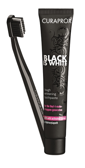 Curaprox Black is White hammastahna 90 ml + hammasharja