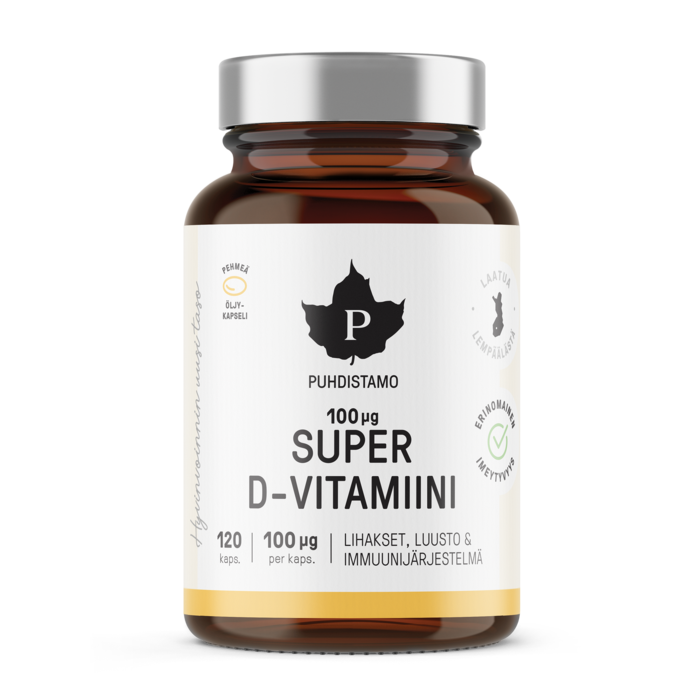 Puhdistamo Super D-vitamiini 100 µg, 120 kaps