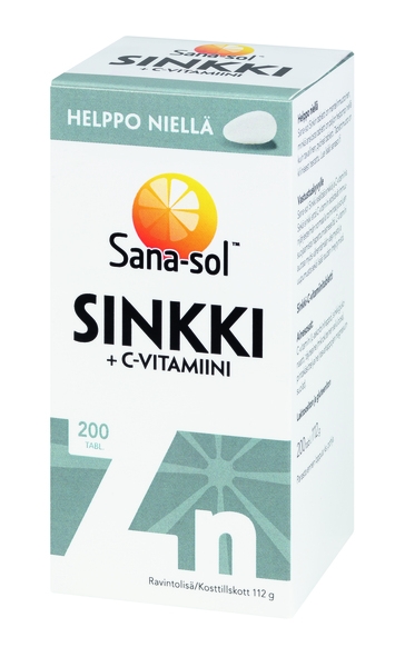 Sana-Sol Sinkki + C-vitamiini, 200 tabl