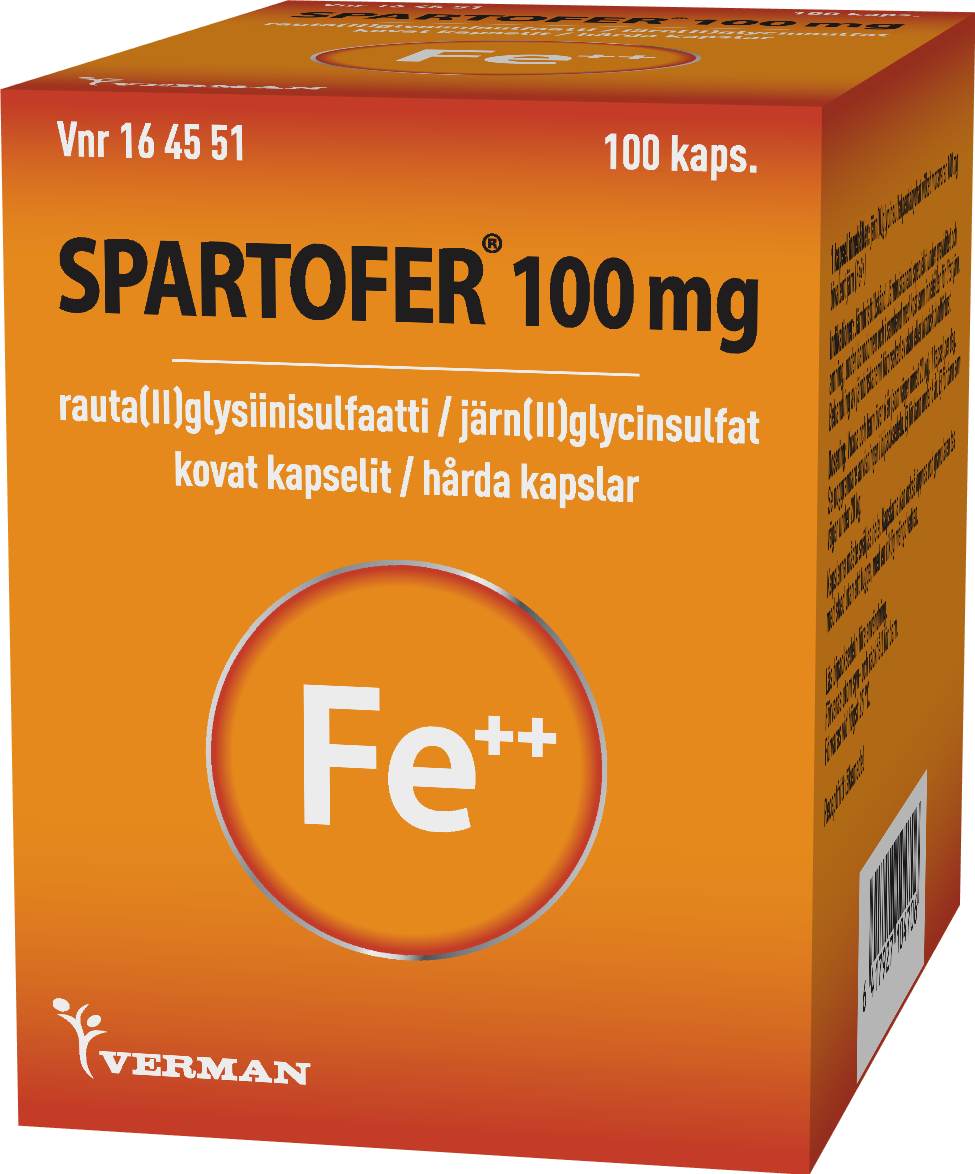 SPARTOFER 100 mg 100 fol kaps, kova