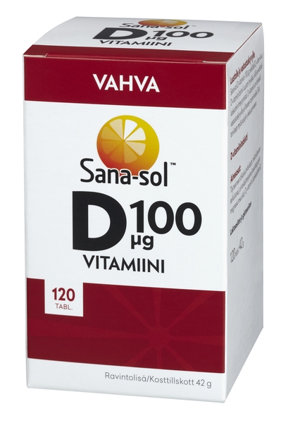 Sana-sol vahva D-vitamiini 100µg, 120 tabl