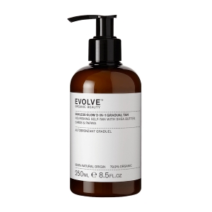 Evolve Organic Beauty Sunless Glow 3-in-1 Gradual Tan Itseruskettava Vartalovoide 250ml