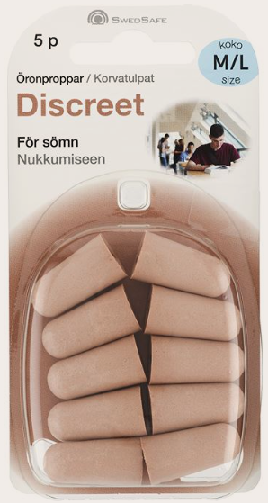 SwedSafe Korvatulpat Discreet M/L, 5 paria