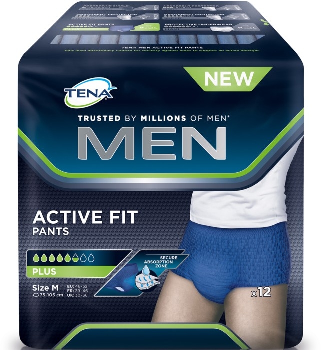 TENA Men Active Fit Pants Plus S-M,12 kpl