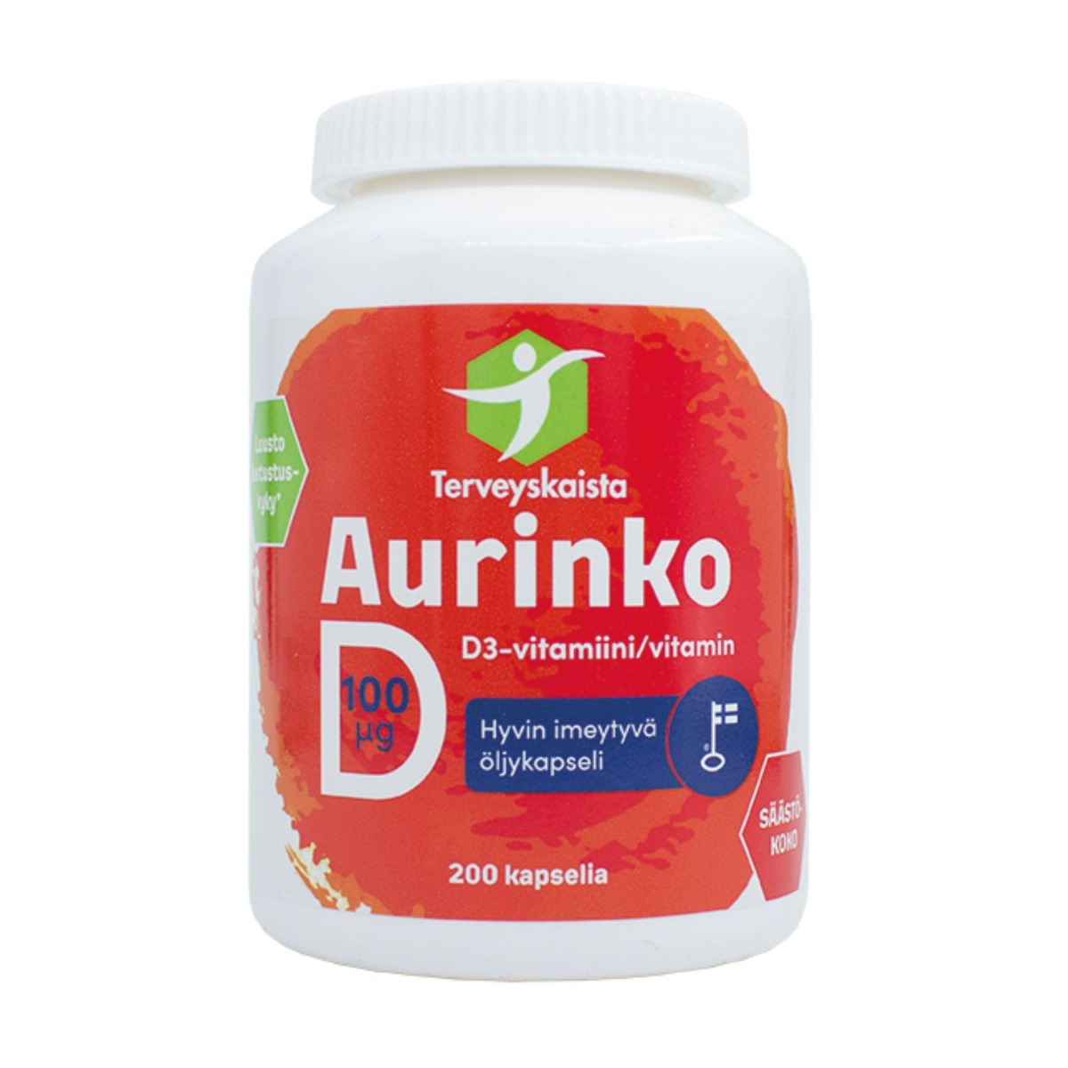 Terveyskaista Aurinko D 100 µg, 200 kaps