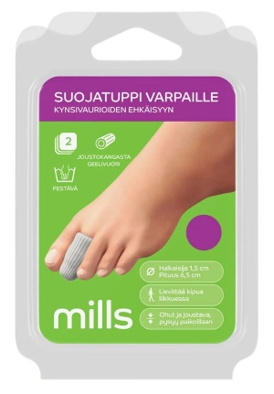 Mills Suojatuppi varpaille, M (20 mm) geelivuori 2kpl