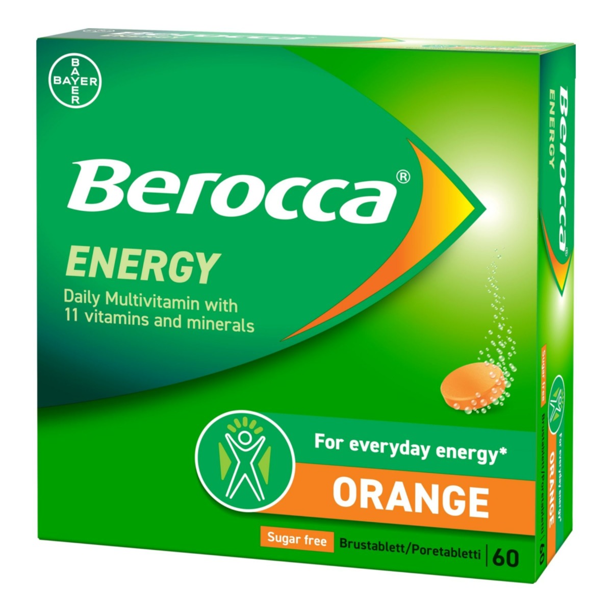 Berocca Energy Orange poretabletti säästöpakkaus 60 kpl