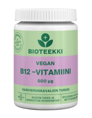 Bioteekki Vegan B12-vitamiini 500 mikrog. tabletti 120 kpl