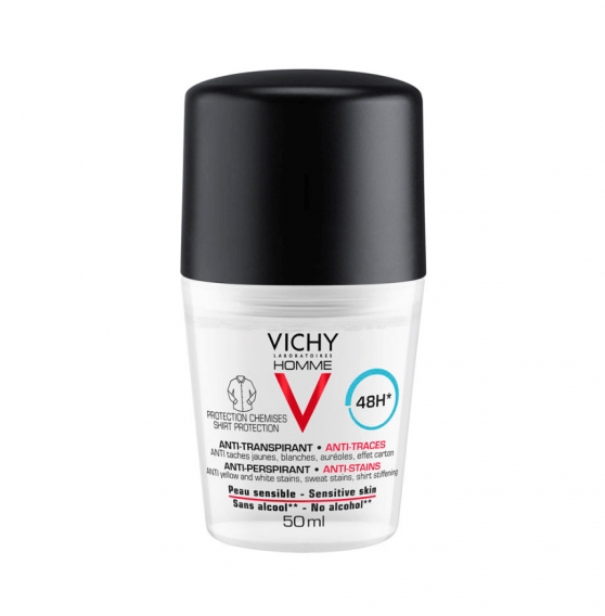 Vichy Homme Anti-Perspirant Shirt Protection Deodorant 48H, 50 ml