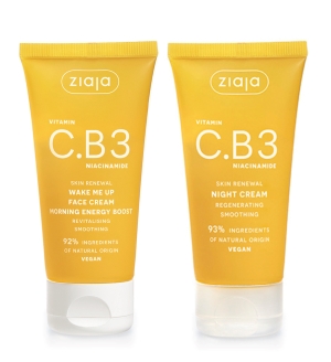 PT Ziaja C.B3 wake me up päivävoide 50 ml + yövoide-naamio 50 ml setti