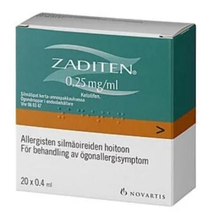 ZADITEN 0,25 mg/ml 20x0,4 ml silmätipat, liuos, kerta-annospakkaus